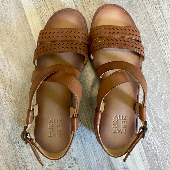 Naturalizer Brown Braided Leather Sandals - Picture 1 of 6